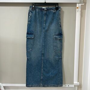 Zara Blue Denim Maxi Skirt